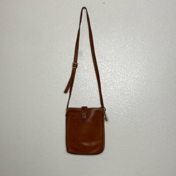 FOSSIL Brown Leather Turnlock Closure Vintage Crossbody Messenger Bag - Picture 1 of 11
